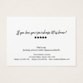 Moderne rendy Calligraphy QR Code Cadeaucertificaa Visitekaartje (Achterkant)