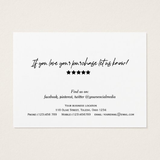 Moderne rendy Calligraphy QR Code Cadeaucertificaa Visitekaartje (Achterkant)