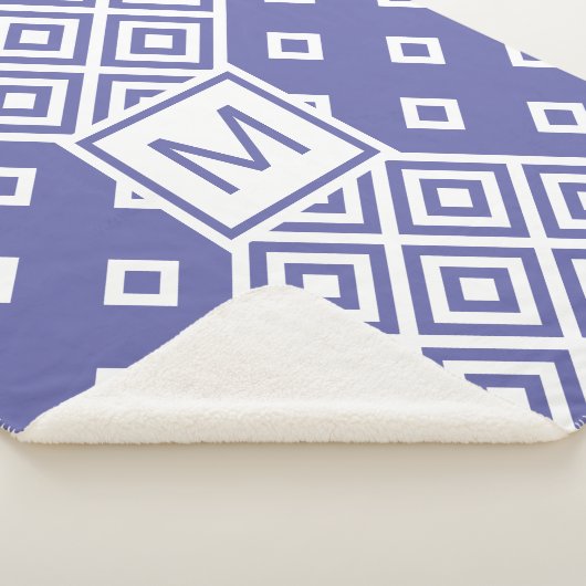 Moderne rendy zeer peri Geometric Pattern Monogram Sherpa Deken (3/4)