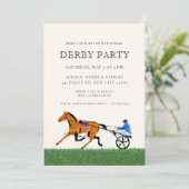 Moderne Renpaard Derby Feest Equestrian Kaart (Staand voorkant)