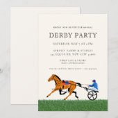 Moderne Renpaard Derby Feest Equestrian Kaart (Voorkant / Achterkant)