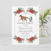 Moderne Renpaard Derby Feest Equestrian  Kaart (Staand voorkant)