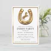 Moderne Renpaard Derby Feest Equestrian Kaart (Staand voorkant)