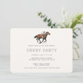 Moderne Renpaard Derby Feest Equestrian Kaart (Staand voorkant)