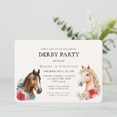 Moderne Renpaard Derby Feest Equestrian Kaart (Staand voorkant)