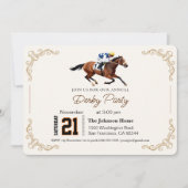 Moderne Renpaard Derby Feest Equestrian Kaart (Voorkant)