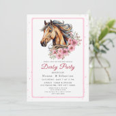 Moderne Renpaard Derby Feest Equestrian Kaart (Staand voorkant)