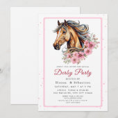 Moderne Renpaard Derby Feest Equestrian Kaart (Voorkant / Achterkant)
