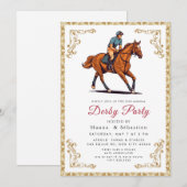 Moderne Renpaard Derby Feest Equestrian Kaart (Voorkant / Achterkant)