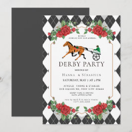 Moderne Renpaard Derby Feest Equestrian Kaart