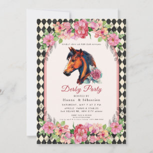 Moderne Renpaard Derby Feest Equestrian  Kaart
