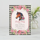 Moderne Renpaard Derby Feest Equestrian Kaart (Staand voorkant)