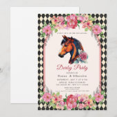 Moderne Renpaard Derby Feest Equestrian Kaart (Voorkant / Achterkant)