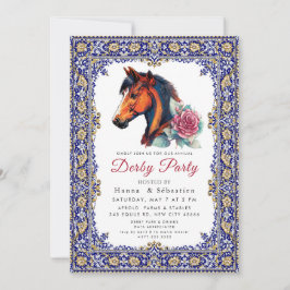 Moderne Renpaard Derby Feest Equestrian Kaart