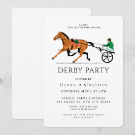 Moderne Renpaard Derby Feest Equestrian Kaart