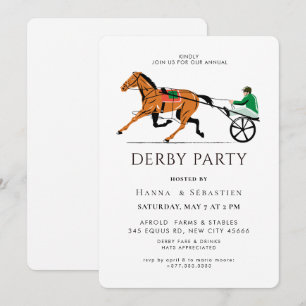 Moderne Renpaard Derby Feest Equestrian Kaart