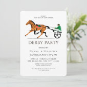 Moderne Renpaard Derby Feest Equestrian Kaart (Staand voorkant)