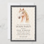 Moderne Renpaard Derby Feest Equestrian Kaart (Voorkant)