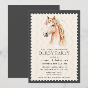 Moderne Renpaard Derby Feest Equestrian  Kaart