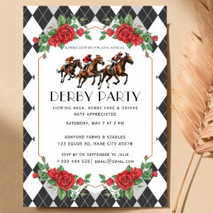 Moderne Renpaard Derby Feest Equestrian Uitnodigin Kaart