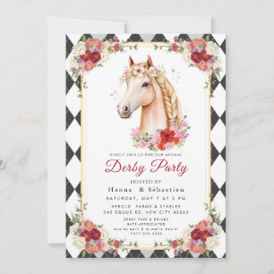 Moderne Renpaard Derby Feest Paardensport  Kaart