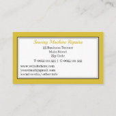 Moderne reparatie van naaimachines visitekaartje (Achterkant)