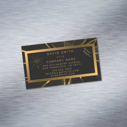 Moderne reparatie van professioneel glas magnetisch visitekaartje (Voorbeeld)