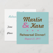 Moderne repetitie binnenplein (blauw) kaart (Voorkant / Achterkant)