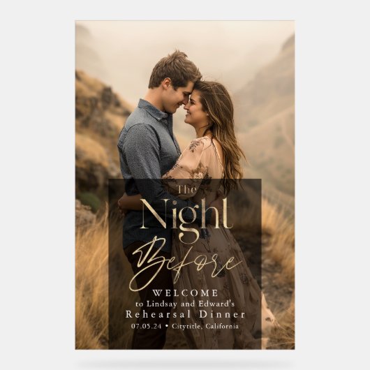 Moderne repetitie diner foto welkomstbord acryl bord (Voorkant)