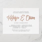 Moderne repetitie met handtekeningen Dinner Roos G Folie Uitnodiging (Voorkant)