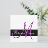 Moderne repetitie Paars binnenste uitnodiging mono (Staand voorkant)