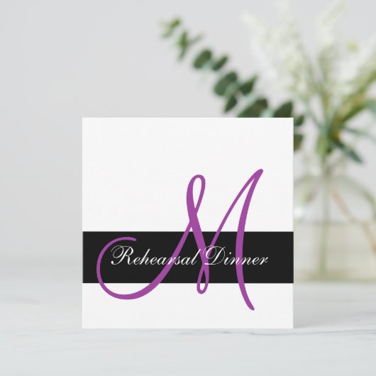 Moderne repetitie Paars binnenste uitnodiging mono (Staand voorkant)