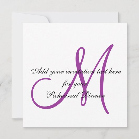 Moderne repetitie Paars binnenste uitnodiging mono (Achterkant)