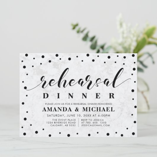 Moderne repetitie voor marmer- en Script-bruiloft  Kaart (Staand voorkant)