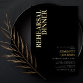 Moderne repetitie voor zwart-wit en goudkoorts folie uitnodiging