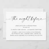 Moderne repetitiediner uitnodigen | avond ervoor kaart (Voorkant)