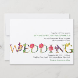 Moderne repografie Floral Wedding Kaart