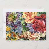 Moderne repografie Floral Wedding Kaart (Achterkant)