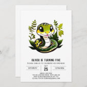 Moderne reptiel verjaardag kaart (Voorkant / Achterkant)