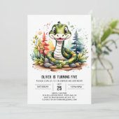 Moderne reptielenviering verjaardag kaart (Staand voorkant)