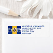 Moderne REPUBLIEK BARBADOS Return Address Etiket (Insitu)