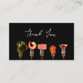 Moderne restaurant Hartelijk dank voor zwarte fork Visitekaartje