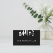 Moderne restaurant voor zwart-wit en vork visitekaartje (Staand voorkant)