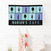 Moderne restaurantgerechten in cafés, aangepaste v spandoek (Insitu)