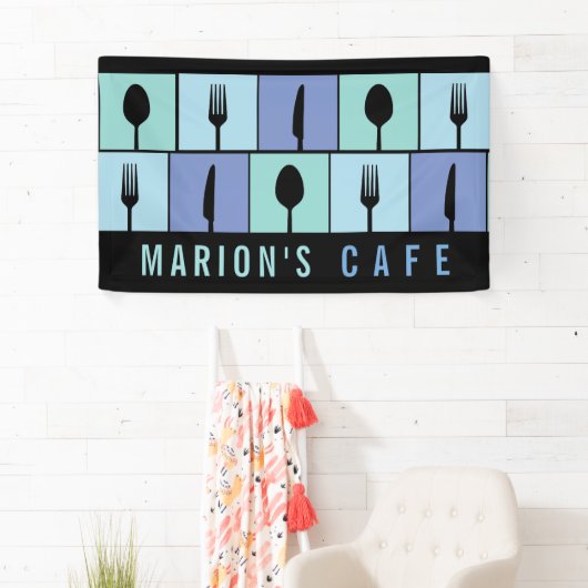 Moderne restaurantgerechten in cafés, aangepaste v spandoek (Insitu)