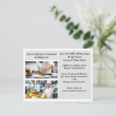 Moderne restaurantmarketing-postkaart briefkaart (Staand voorkant)