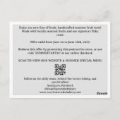Moderne restaurantmarketing-postkaart briefkaart (Achterkant)