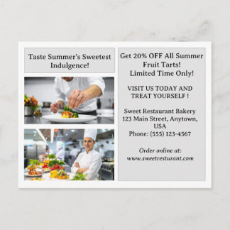 Moderne restaurantmarketing-postkaart  briefkaart