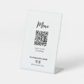 Moderne restaurants Menu QR Code Social Media Sign Reclamebord Met Voetstuk (Voorkant)