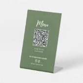Moderne restaurants Menu QR Code Social Media Sign Reclamebord Met Voetstuk (Voorkant)